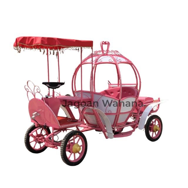 Pink Pumpkin Carriage with Canopy 2