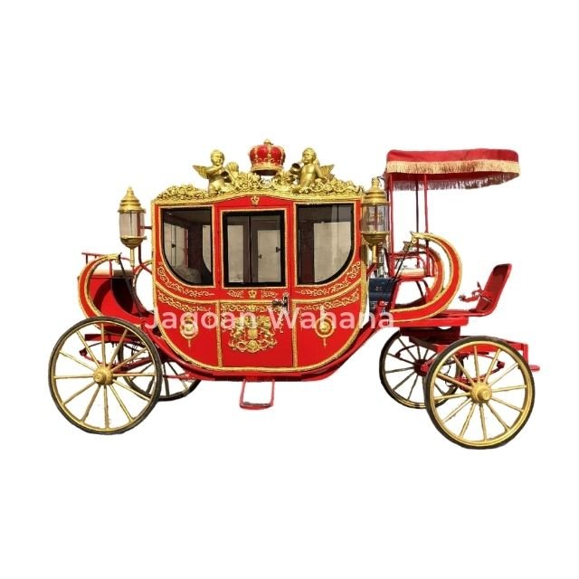 Red Royal Carriage 4 with Canopy